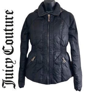 Juicy Couture Women’s Black Puffer Winter Jacket Size XS